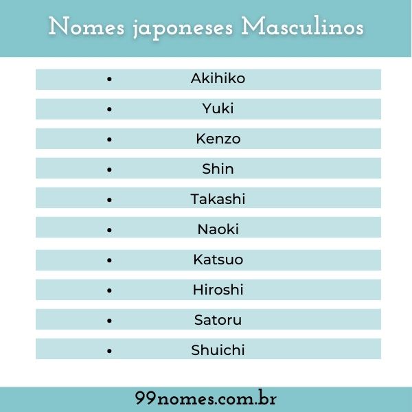 Nomes japoneses masculinos: 150 Ideias para você se inspirar! - Piradinhos
